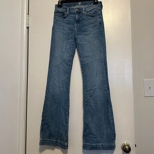 7 For All Mankind Flare Stretch Light Wash Denim Jeans 26